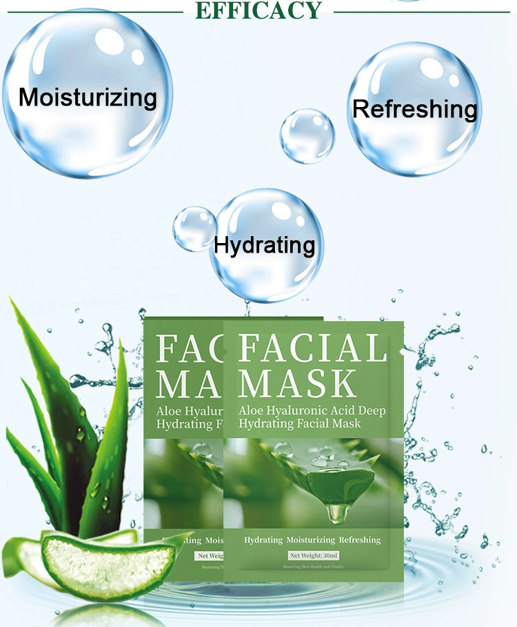 Wholesale Natural Aloe Hyaluronic Acid Deep Hydrating Moisturizing Facial Sheet Mask