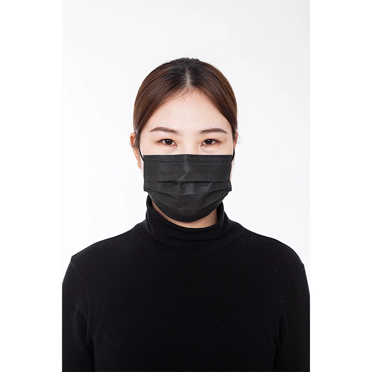 Wholesale Disposable Surgical Hospital Masks Black Face Mask 3ply Nose Mask Earloop Disposable Medical Face Mask Anti-Dust Mask for Adult From China Mascarillas